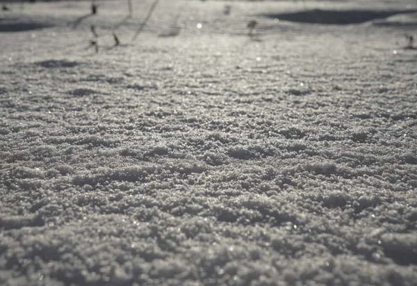 Świeży Wyboisty Krajobraz Śniegu Tle Tekstury Świeżego Białego Śniegu Ziemi — Zdjęcie stockowe