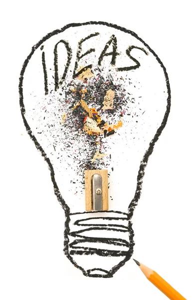 Creative Ideas Icon Pencil Lightbulb Married Together Symbol Creativity Innovation — 스톡 사진