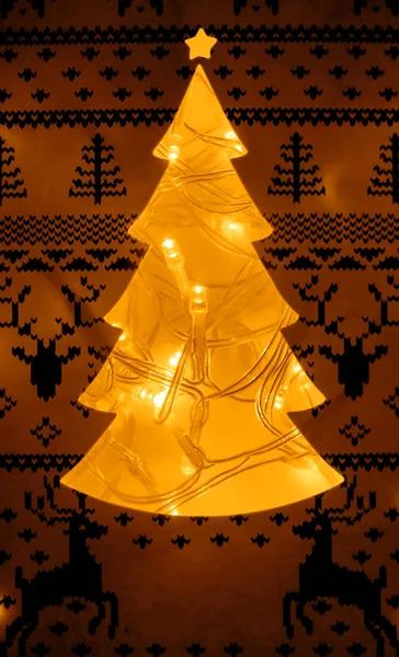 Garland Wire Box Hole Carved Shape Christmas Tree Pattern Deer — 스톡 사진