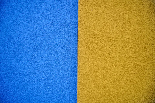 Μπλε Και Κίτρινη Επιφάνεια Τσιμεντένιου Τοίχου Πολύχρωμο Ζωγραφισμένο Φόντο — Φωτογραφία Αρχείου