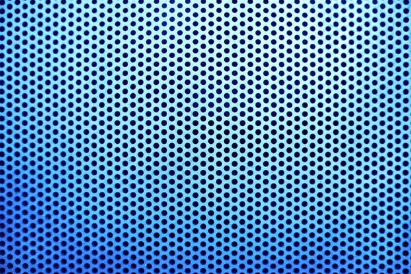 Blaues Muster Aus Eisen Hintergrund Mit Vielen Löchern Hintergrund Aus — Stockfoto