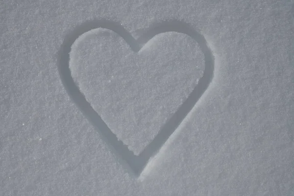 Heart Symbol Snow Love Happy Valentine Day — стоковое фото
