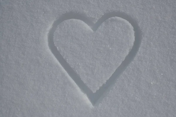 Heart Symbol Snow Love Happy Valentine Day — стоковое фото