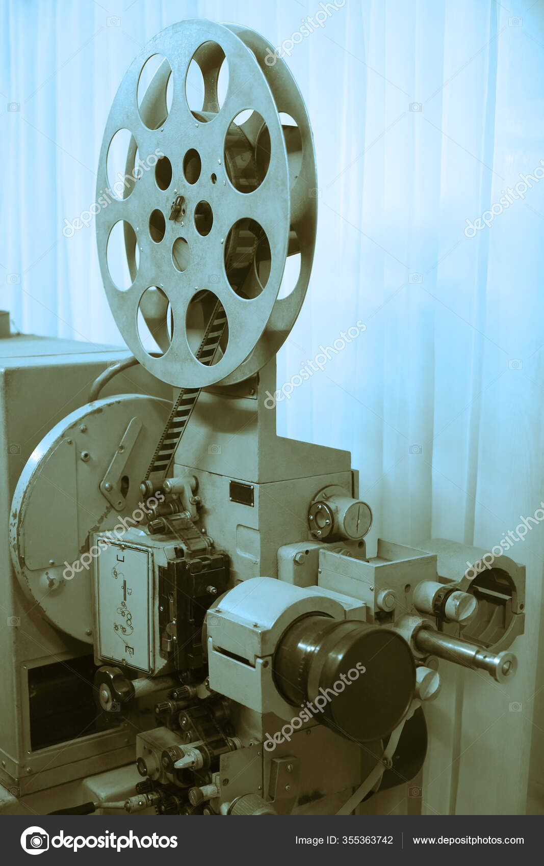 Vintage Projector Turned Light Exiting Lens Rare Industrial Cinema