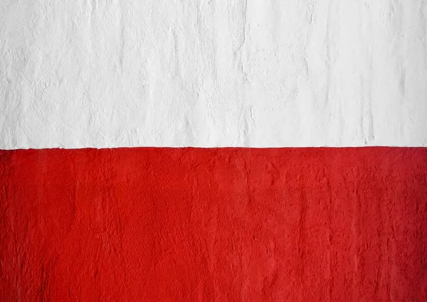 stock image poland flag on concrete wall. Patriotic grunge background. National flag of Poland. Poland flag depicted in bright paint colors on old relief plastering wall. Textured banner on rough background