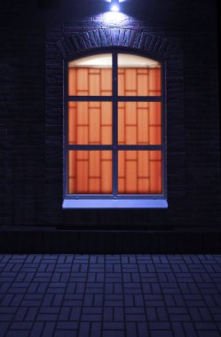 Hollanda 'nın genelev mahallesindeki pencerenin görüntüsü. 