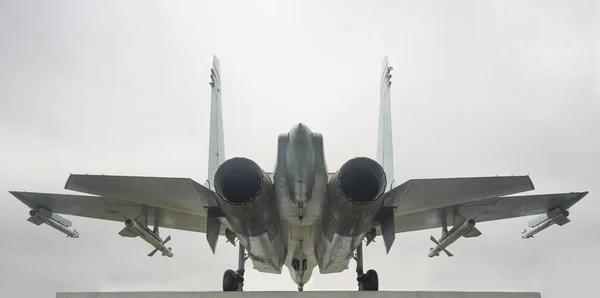 Fighter Letecké Přehlídce Rusku Izolované Bílém Nebo Šedém Pozadí Fighter — Stock fotografie