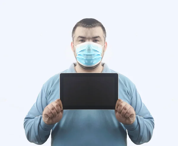 Man Met Masker Hem Beschermen Tegen Het Coronavirus Corona Virus — Stockfoto