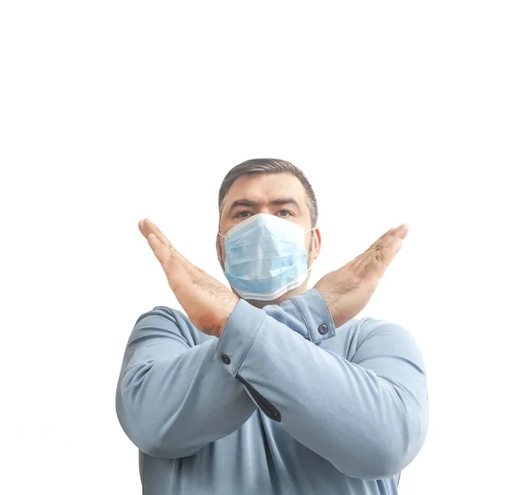 Man Met Masker Hem Beschermen Tegen Het Coronavirus Corona Virus — Stockfoto