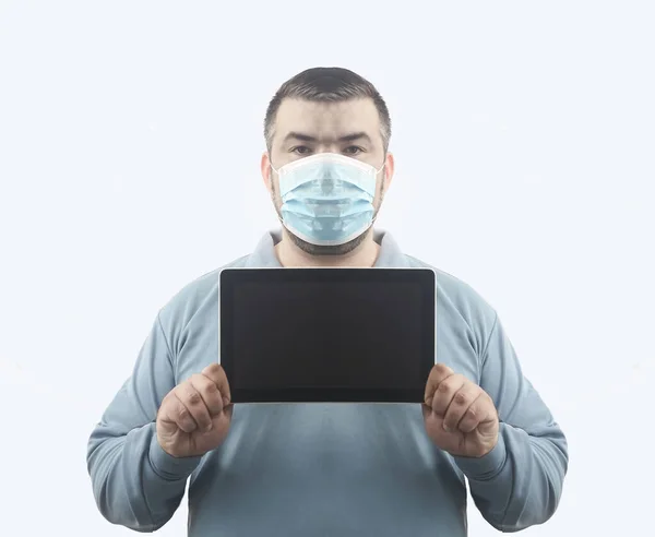 Hombre Con Máscara Para Protegerlo Del Coronavirus Pandemia Del Virus — Foto de Stock