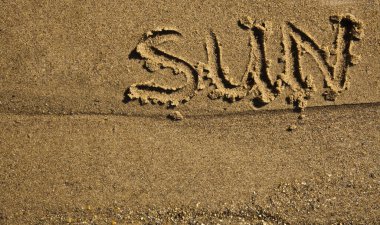 Kuma elle yazılmış kavramsal güneş metni 