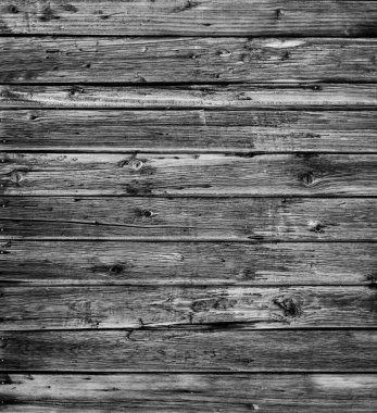 Paslı vida desenli, dikey döşeme zeminine sahip eski moda bir ahşap. Eski gri tahta arka plan.