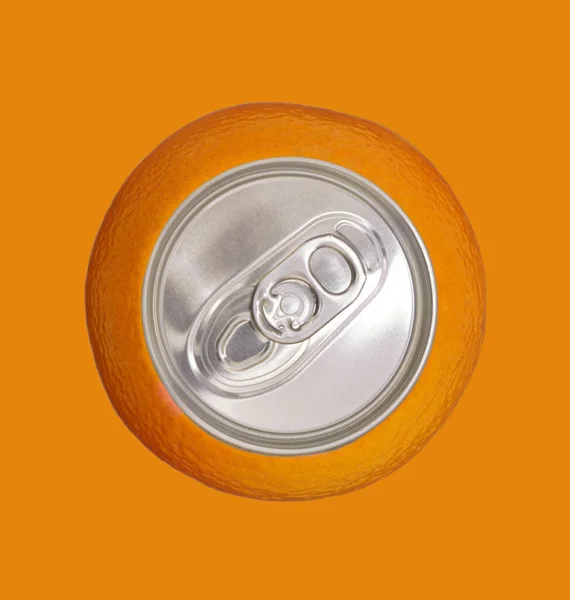 Kreatywny Sok Pomarańczowy Ring Pull Może Izolować — Zdjęcie stockowe