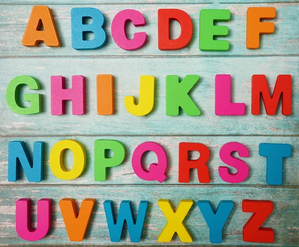 Деревянные Буквы Английского Алфавита Вид Сверху — стоковое фото