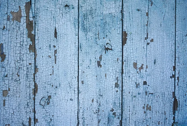 Oude Beschilderde Planken Close Achtergrond Textuur Van Blauwe Schilferende Verf — Stockfoto