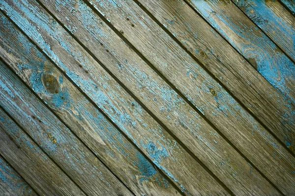 Bruine Oude Geschilderde Planken Close Achtergrond Textuur Van Blauwe Schilferende — Stockfoto