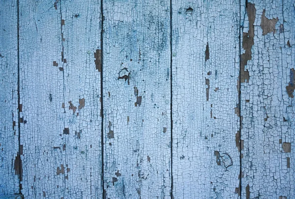Oude Beschilderde Planken Close Achtergrond Textuur Van Blauwe Schilferende Verf — Stockfoto
