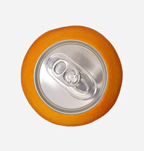 Creative Orange Juice Ring Pull Can Isolated — Stock Photo, Image