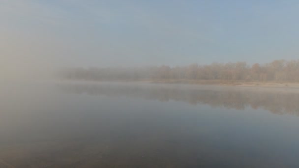 Mistige Rivier Perfecte Landschap — Stockvideo