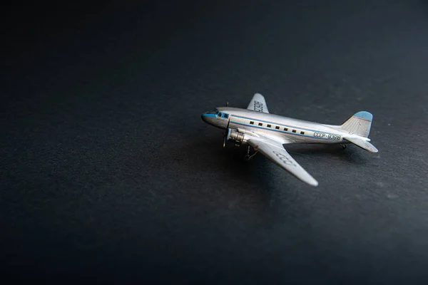 Mid-20th century civilian aircraft with fictitious tail number in miniature — 스톡 사진