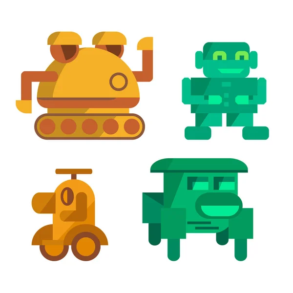 Vector toy robots icons — Stock Vector