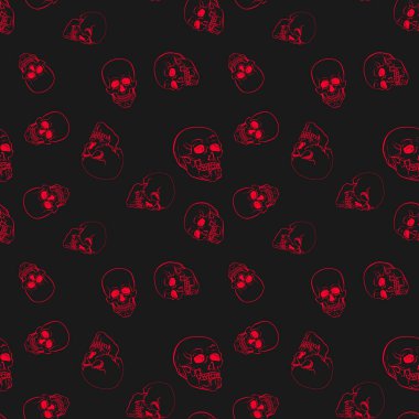 Kırmızı kafatasları vektör seamless modeli