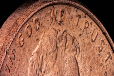 Extreme macro of an American copper penny clipart