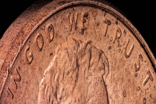 Extreme macro of an American copper penny — Stock Photo, Image