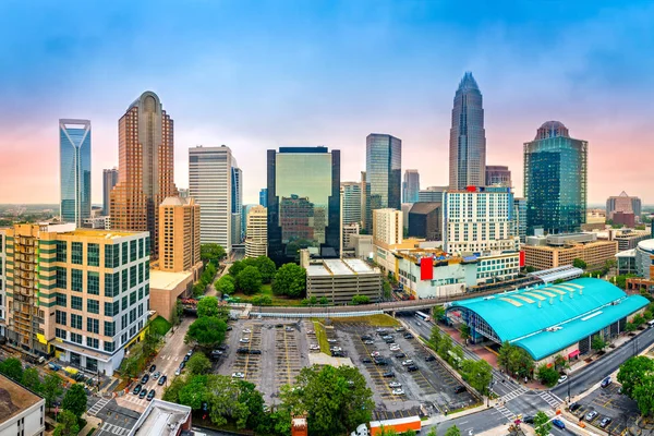 Aerial view of Charlotte, NC skyline — Stock Photo, Image