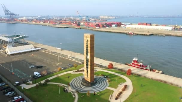 Vista aérea de la Terminal Militar del Océano en Bayona, NJ — Vídeo de stock