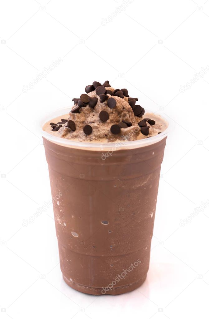 Chocolate chip and chocolate smoothie