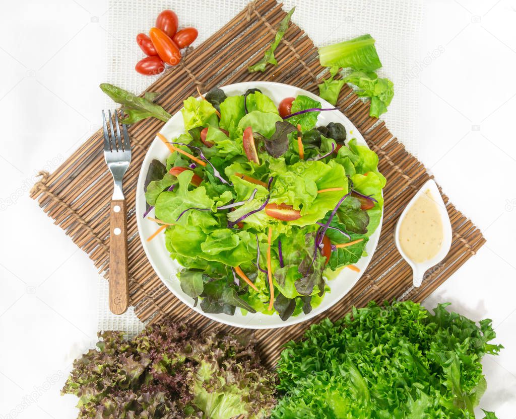 Salad meal on white dish