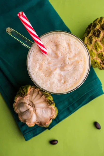 custard apple milk shake. Custard apple or sitafal pulp blended with milk. sitafal milkshake