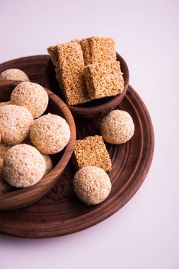 Cholai veya Rajgira veya Amarnath tohum laddo ve chikki ya da kek, Hint tatlı ve sağlıklı gıda