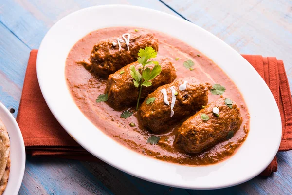 Malai Kofta Curry Klassiskt Nordindiskt Vegetariskt Recept Alternativ Till Köttbullar — Stockfoto