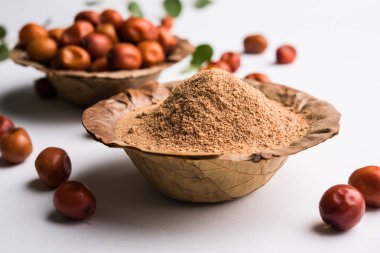 Organik toz Hint hünnap veya ber veya berry (Ziziphus mauritiana) moody aydınlatma, seçici odak