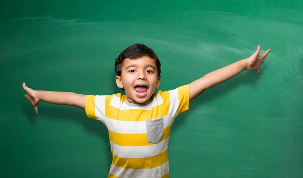 Little Indian Boy Posing Blackboard Stock Image
