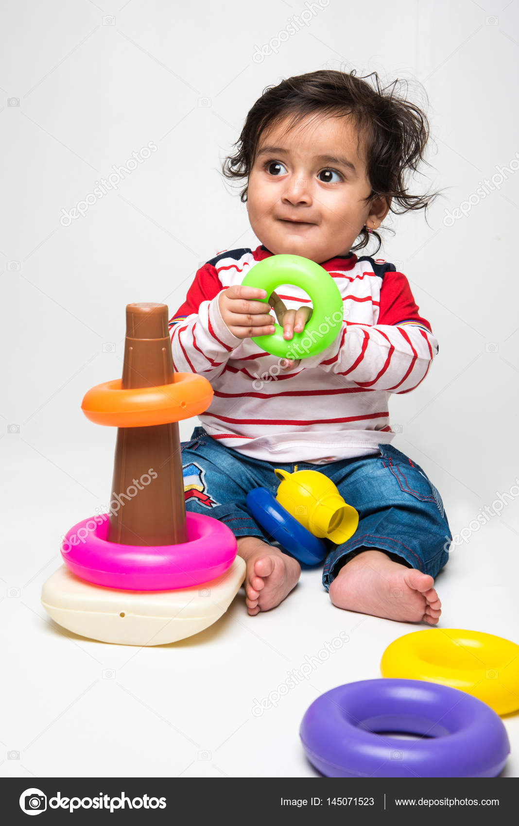 small baby playing toys