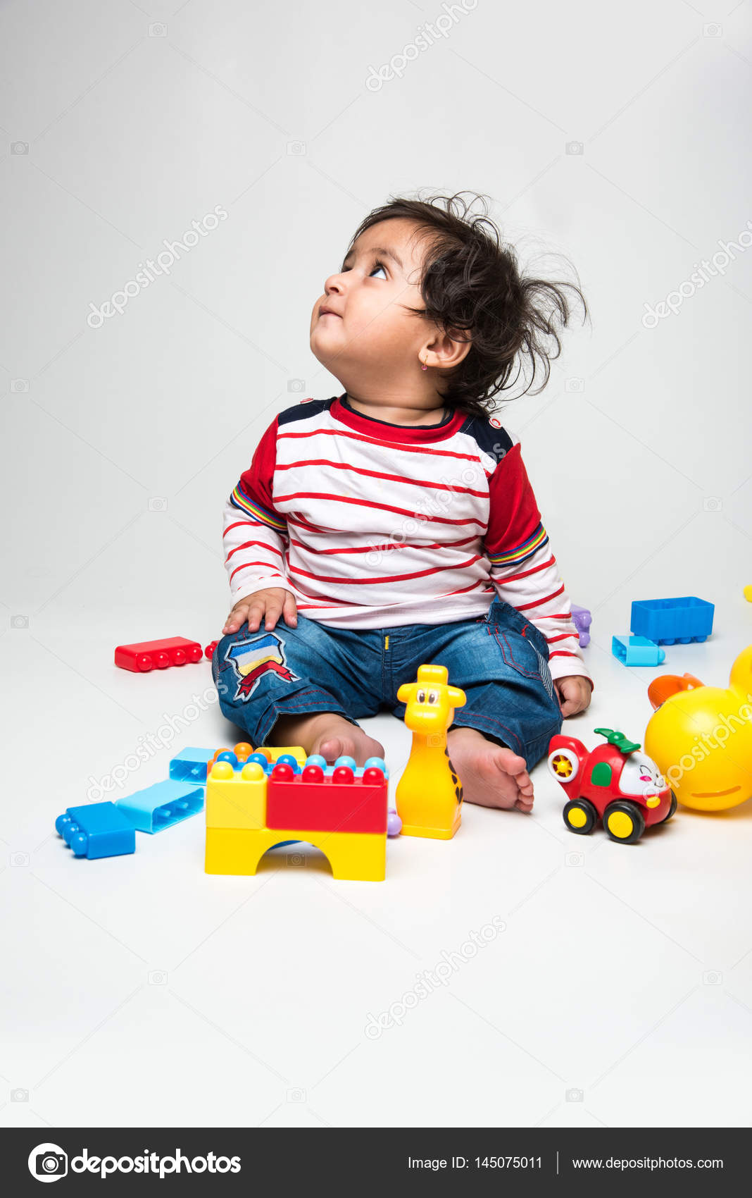 small baby playing toys