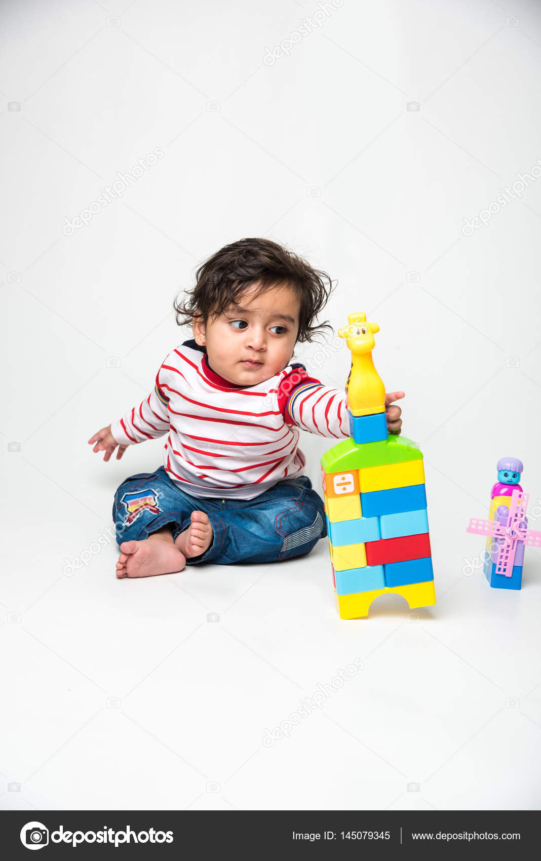 small baby playing toys