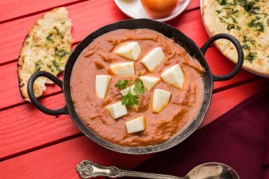 paneer tereyağı masala veya peynir cottage köri, düğün ya da partiler, seçici odak popüler Hint öğle/akşam yemeği menüsünde