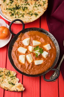 paneer tereyağı masala veya peynir cottage köri, düğün ya da partiler, seçici odak popüler Hint öğle/akşam yemeği menüsünde