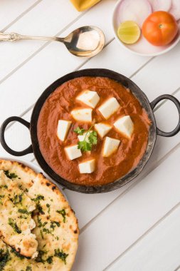 paneer tereyağı masala veya peynir cottage köri, düğün ya da partiler, seçici odak popüler Hint öğle/akşam yemeği menüsünde