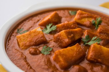 paneer tereyağı masala veya peynir cottage köri, düğün ya da partiler, seçici odak popüler Hint öğle/akşam yemeği menüsünde