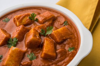 paneer tereyağı masala veya peynir cottage köri, düğün ya da partiler, seçici odak popüler Hint öğle/akşam yemeği menüsünde