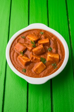 paneer tereyağı masala veya peynir cottage köri, düğün ya da partiler, seçici odak popüler Hint öğle/akşam yemeği menüsünde