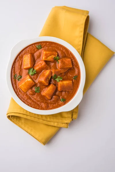 Paneer tereyağı masala veya peynir cottage köri, düğün ya da partiler, seçici odak popüler Hint öğle/akşam yemeği menüsünde — Stok fotoğraf