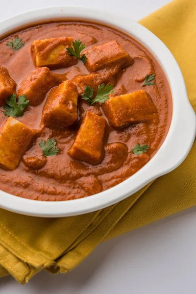 Paneer tereyağı masala veya peynir cottage köri, düğün ya da partiler, seçici odak popüler Hint öğle/akşam yemeği menüsünde — Stok fotoğraf