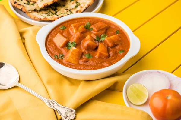 Paneer masło masala lub sera domek curry, popularny indyjski porze lunchu i kolacji w wesela lub imprezy, Selektywny fokus — Zdjęcie stockowe