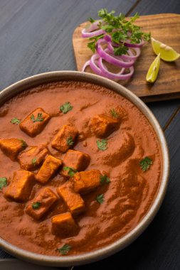 paneer tereyağı masala veya peynir cottage köri, düğün ya da partiler, seçici odak popüler Hint öğle/akşam yemeği menüsünde